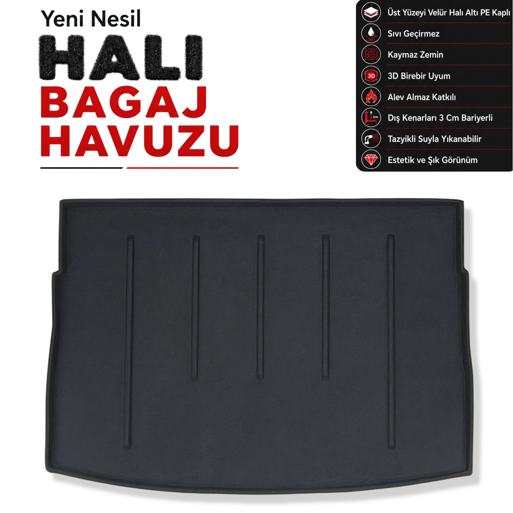 Volkswagen Golf 7 Üst Raf Halı Bagaj Havuzu (2013 - 2021 Arası)