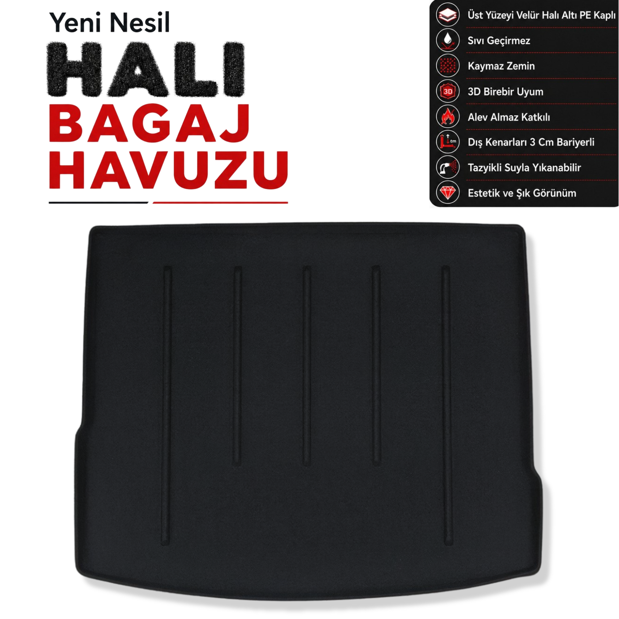 Volkswagen Tiguan Sport Style Halı Bagaj Havuzu (2017 - 2025 Arası)