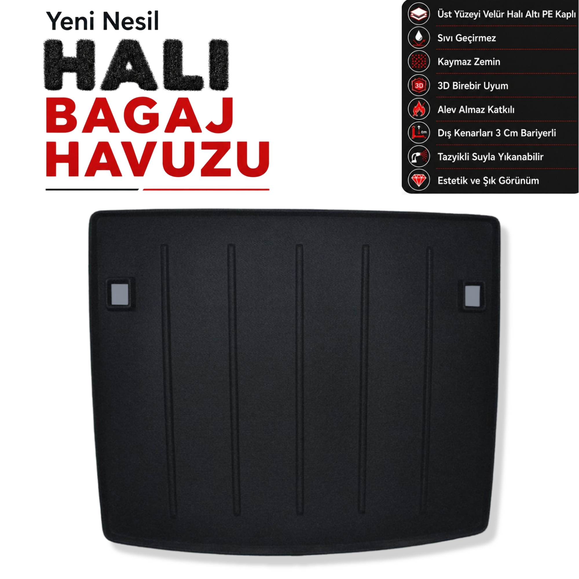 Volkswagen Caddy Halı Bagaj Havuzu (Koltuklu - 2021 Sonrası)