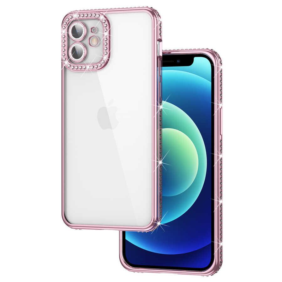 Apple iPhone 11 Kılıf Kamera Korumalı Taşlı Zore Mina Kapak