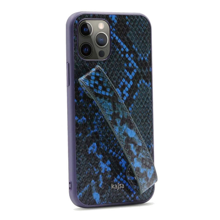 Apple iPhone 12 Pro Max Kılıf Kajsa Glamorous Serisi Snake Handstrap Kapak