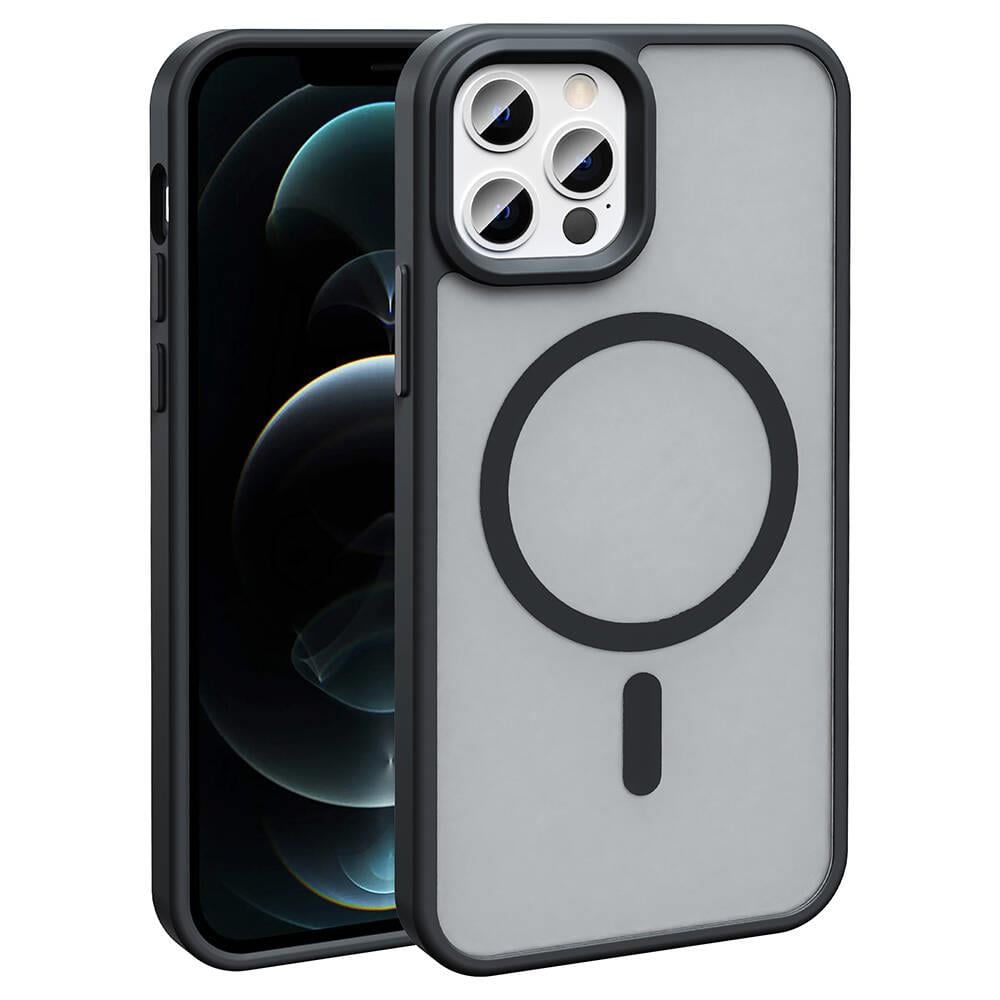 Apple iPhone 12 Pro Max Kılıf M-safe Şarj Özellikli Mat Arka Yüzey Zore Sio Kapak