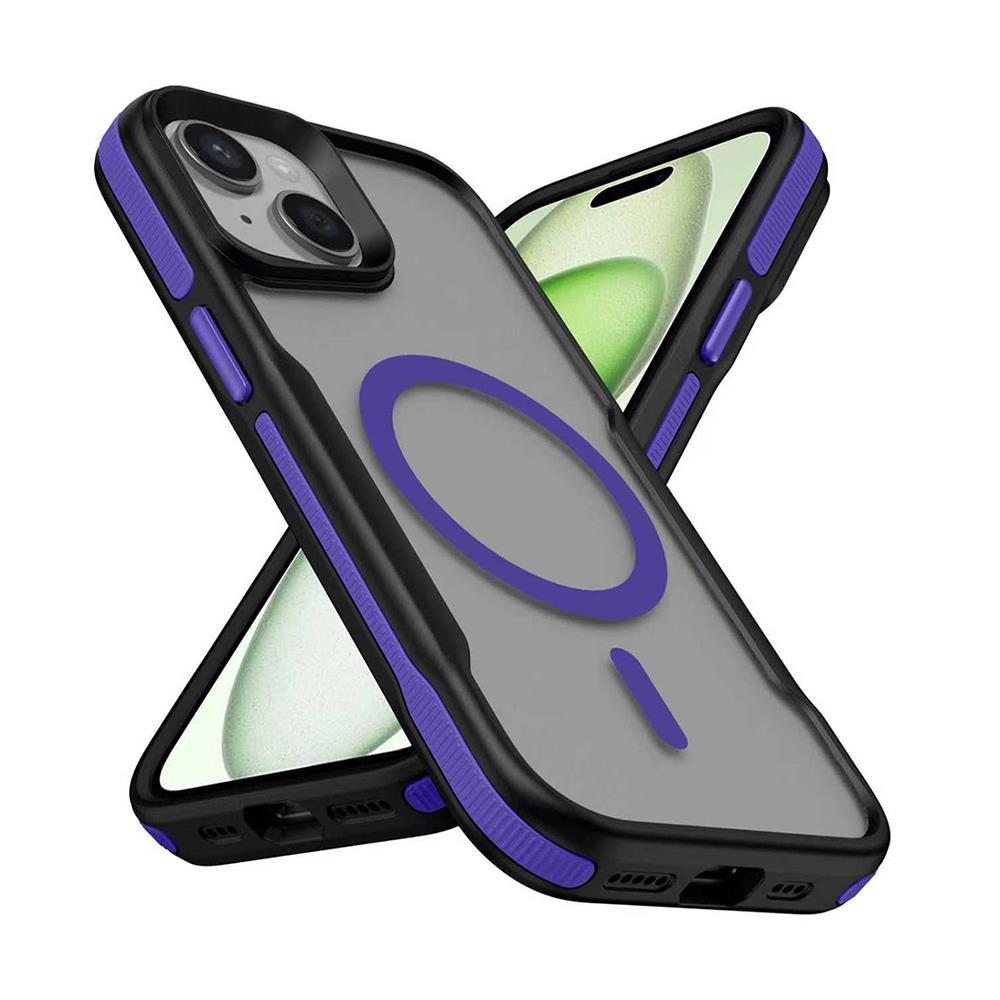 Apple iPhone 13 Kılıf M-safe Şarj Özellikli Renkli Kenar Airbag Şeritli Zore Lamer Kapak