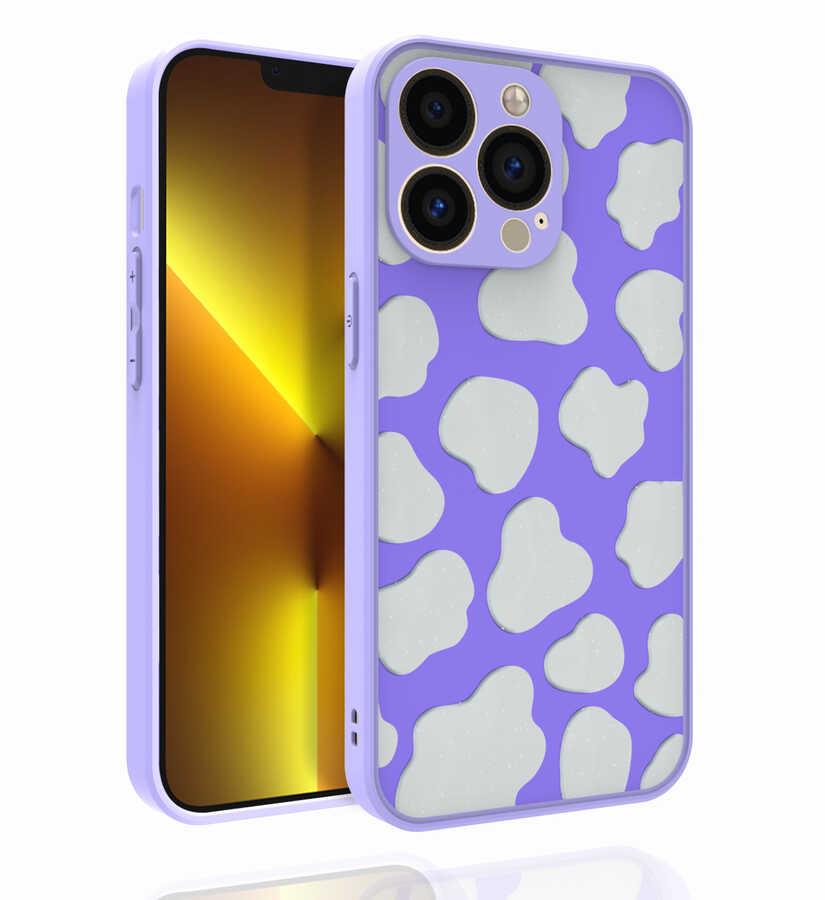 Apple iPhone 13 Pro Max Kılıf Desenli Kamera Korumalı Parlak Zore Nora Kapak
