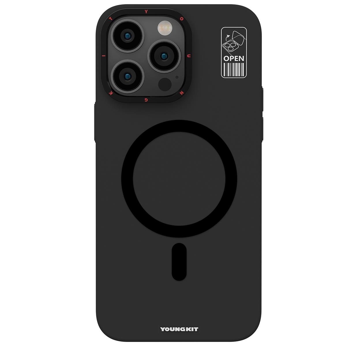 Apple iPhone 13 Pro Max Kılıf M-safe Şarj Özellikli Standlı YoungKit Hermit Bracket Serisi Kapak
