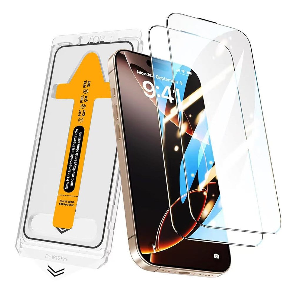 Apple iPhone 13 Pro Max Zore 2.5D Oliv HD Temperli Cam Ekran Koruyucu + Kolay Uygulama Aparatı