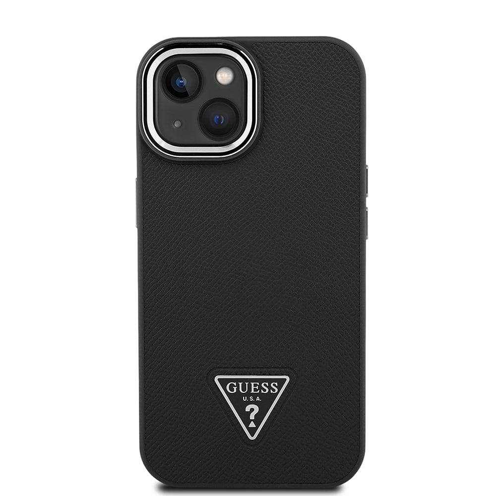 Apple iPhone 14 Kılıf Guess Orjinal Lisanslı M-safe Şarj Özellikli Grained Triangle Kapak
