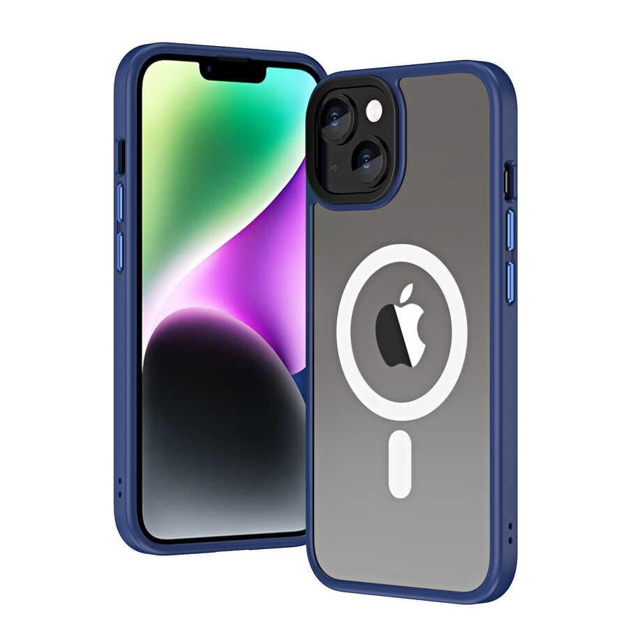 Apple iPhone 14 Plus Kılıf Wireless Şarj Özellikli Zore Hibrit M-safe Kapak