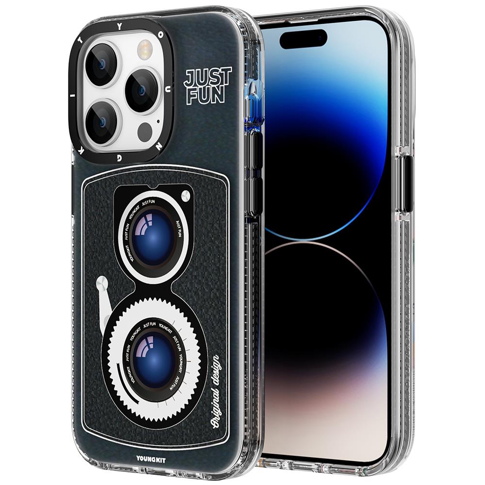 Apple iPhone 14 Pro Kılıf M-safe Şarj Özellikli Lens Figürlü YoungKit Art Film Serisi Kapak