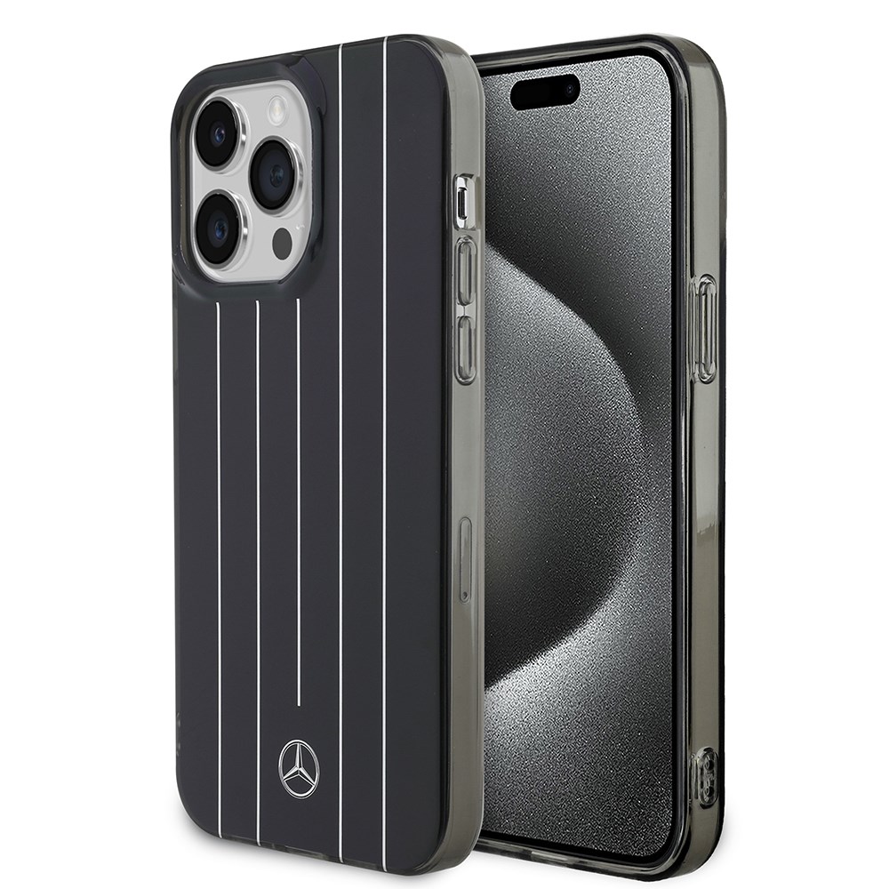 Apple iPhone 14 Pro Max Kılıf Mercedes Benz Orjinal Lisanslı New Urban 3 Sert PC Paralel Çizgi Desenli Kapak
