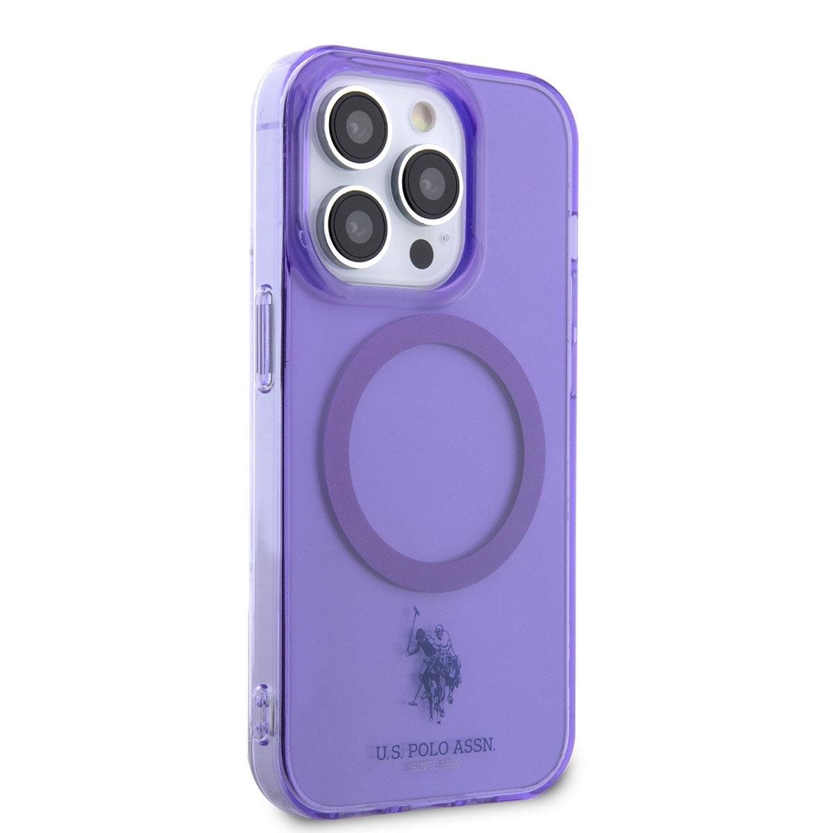 Apple iPhone 14 Pro Max Kılıf U.S. POLO ASSN. M-safe Şarj Özellikli Transparan Tasarım Kapak