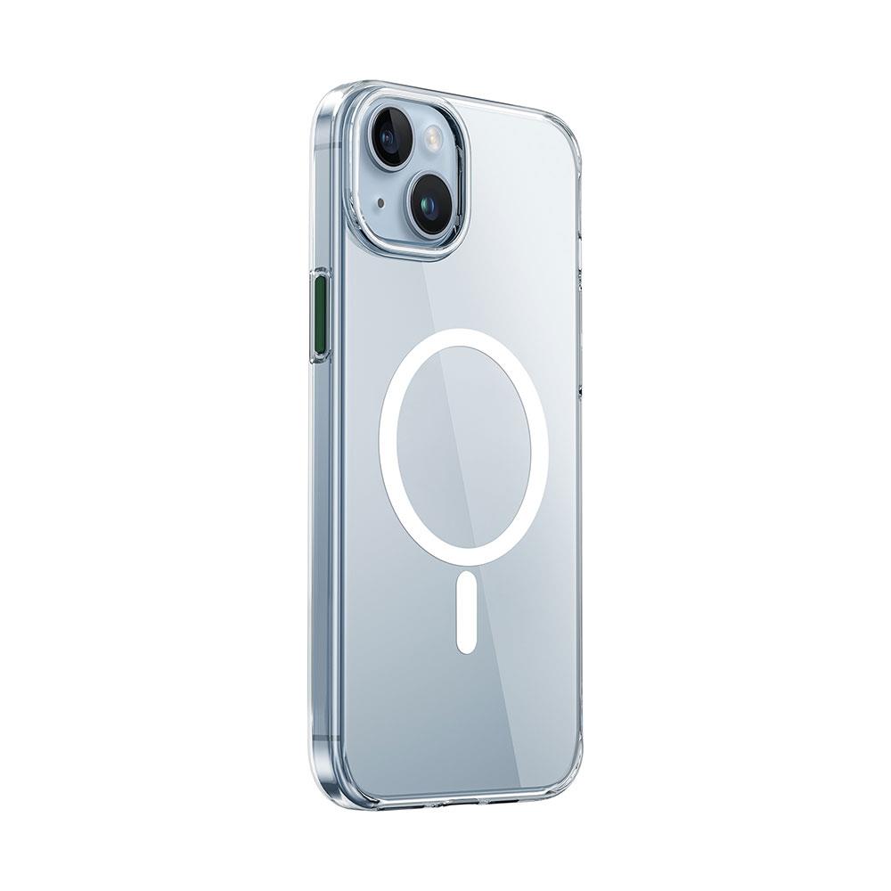 Apple iPhone 15 Plus Kılıf Wiwu ZYS-013 M-safe Şarj Özellikli Renkli Kamera Çerçeveli Şeffaf Jelly Kapak