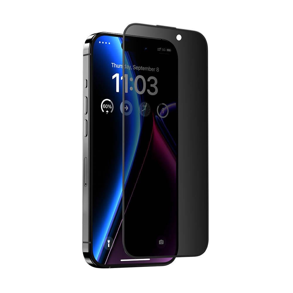 Apple iPhone 15 Pro Hidrofobik Ve Oleofobik Özellikli Benks Privacy Air Shield Ekran Koruyucu 10'lu Paket