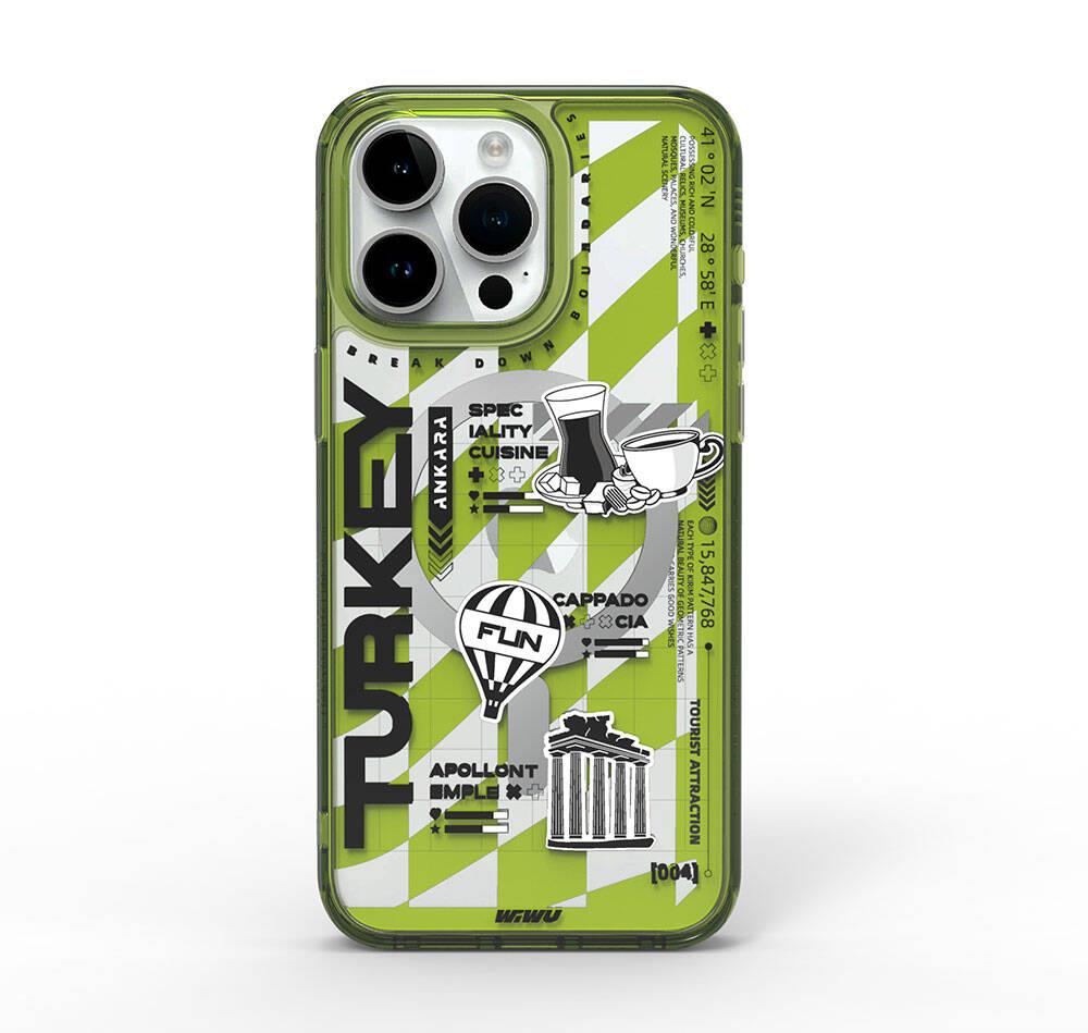 Apple iPhone 15 Pro Max Kılıf M-safe Şarj Özellikli Desenli Wiwu Turkey A Serisi Kapak