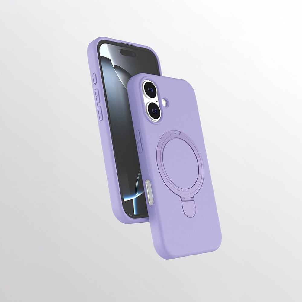 Apple iPhone 16 Kılıf M-safe Şarj Özellikli Standlı Zore Samara Kapak