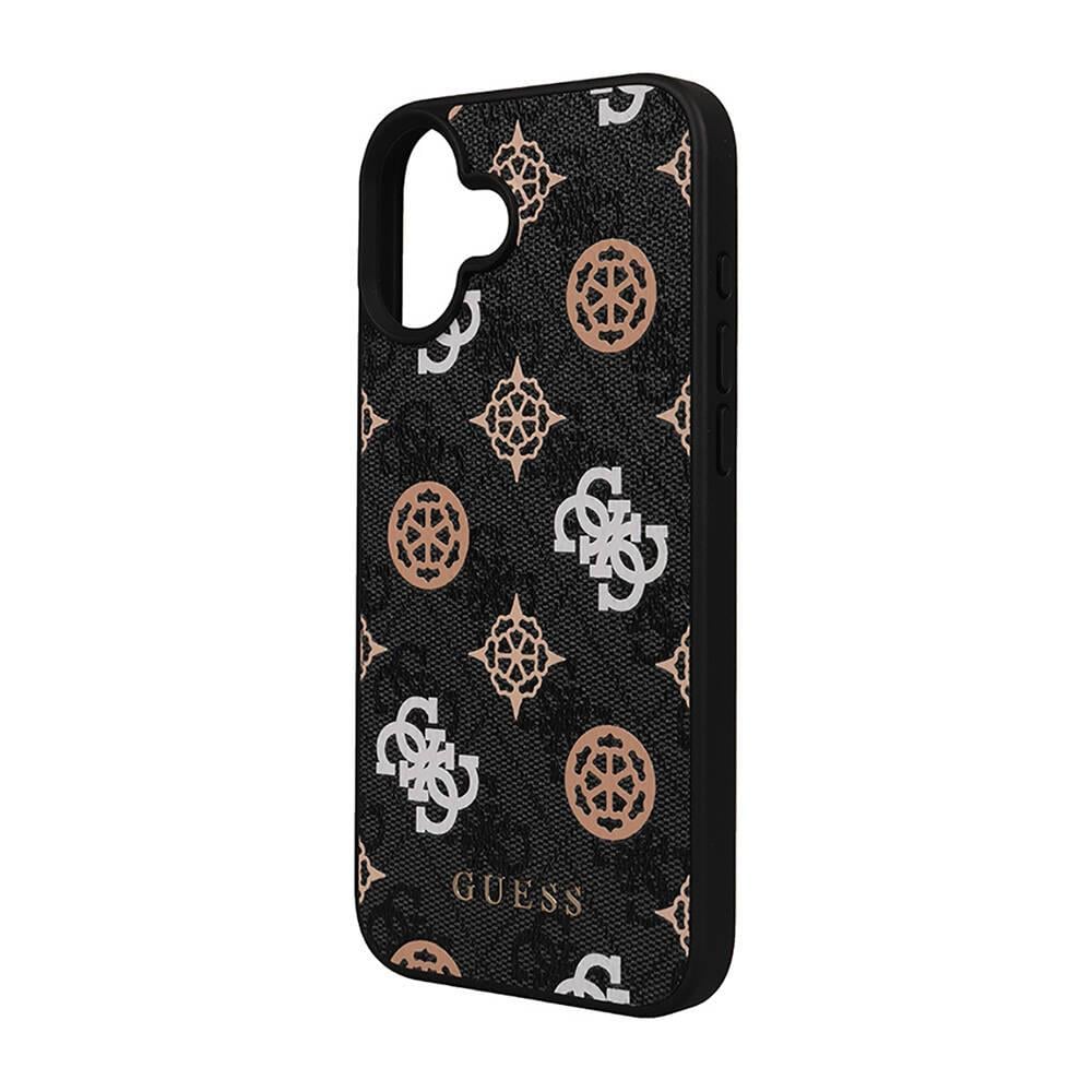 Apple iPhone 16 Plus Kılıf Guess Orjinal Lisanslı M-safe Şarj Özellikli 4G Desenli Yazı Logolu Peony Kapak
