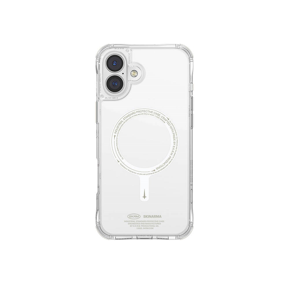 Apple iPhone 16 Plus Kılıf M-safe Şarj Özellikli Şeffaf Airbag Tasarımlı Skinarma Saido Nightglow Kapak