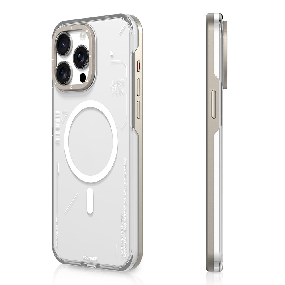 Apple iPhone 16 Pro Kılıf M-safe Şarj Özellikli Çıkarılabilir Arka Yüzeyli Youngkit Mecha Kapak