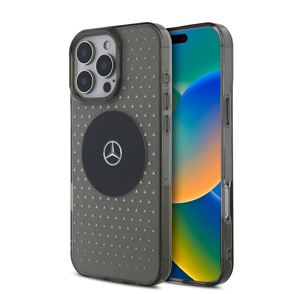 Apple iPhone 16 Pro Kılıf Mercedes Benz Orjinal Lisanslı M-safe Şarj Özellikli Yıldız Desenli Transparan Kapak