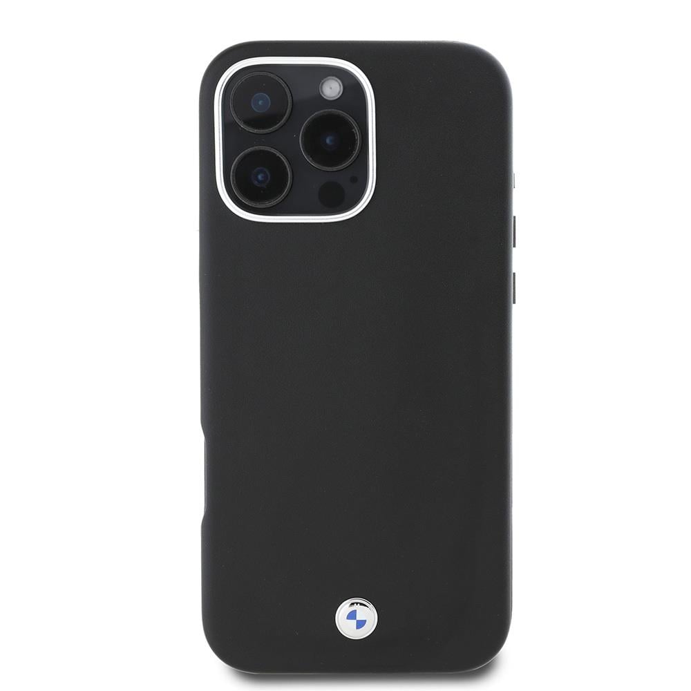Apple iPhone 16 Pro Max Kılıf BMW Orjinal Lisanslı M-safe Şarj Özellikli M Logolu Üç Çizgili Delikli Deri Kapak