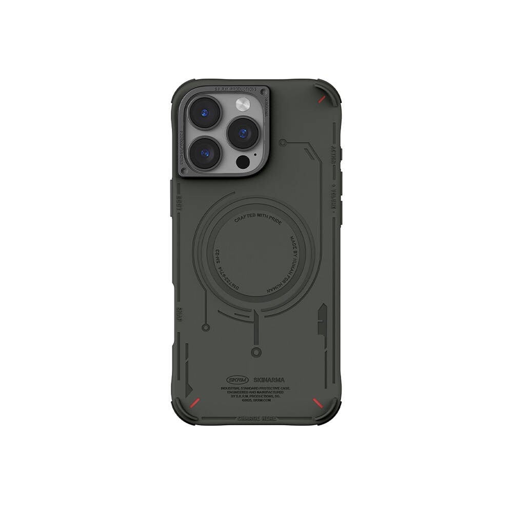 Apple iPhone 16 Pro Max Kılıf M-safe Şarj Özellikli Metal Kamera Çerçeveli Skinarma Mecha Serisi Kapak