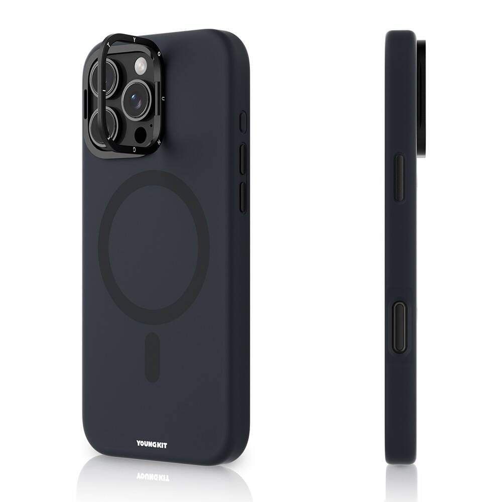 Apple iPhone 16 Pro Max Kılıf M-safe Şarj Özellikli Kamera Standlı Youngkit Bitty Cream Kapak