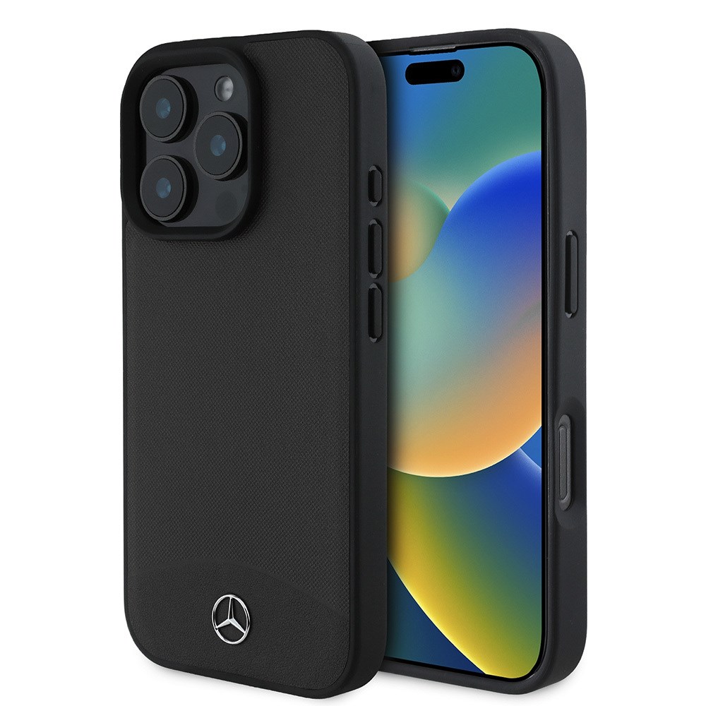 Apple iPhone 16 Pro Max Kılıf Mercedes Benz Orjinal Lisanslı M-safe Şarj Özellikli Dokulu ve Düz Deri Kapak
