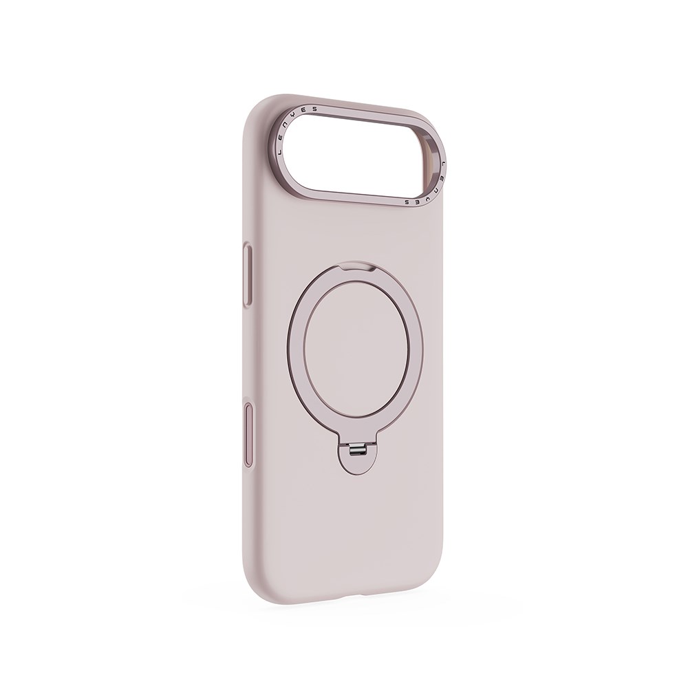 Apple iPhone 17 Air Kılıf M-safe Şarj Özellikli Metal Standlı Sıvı Silikon Lenyes CK223 Kapak