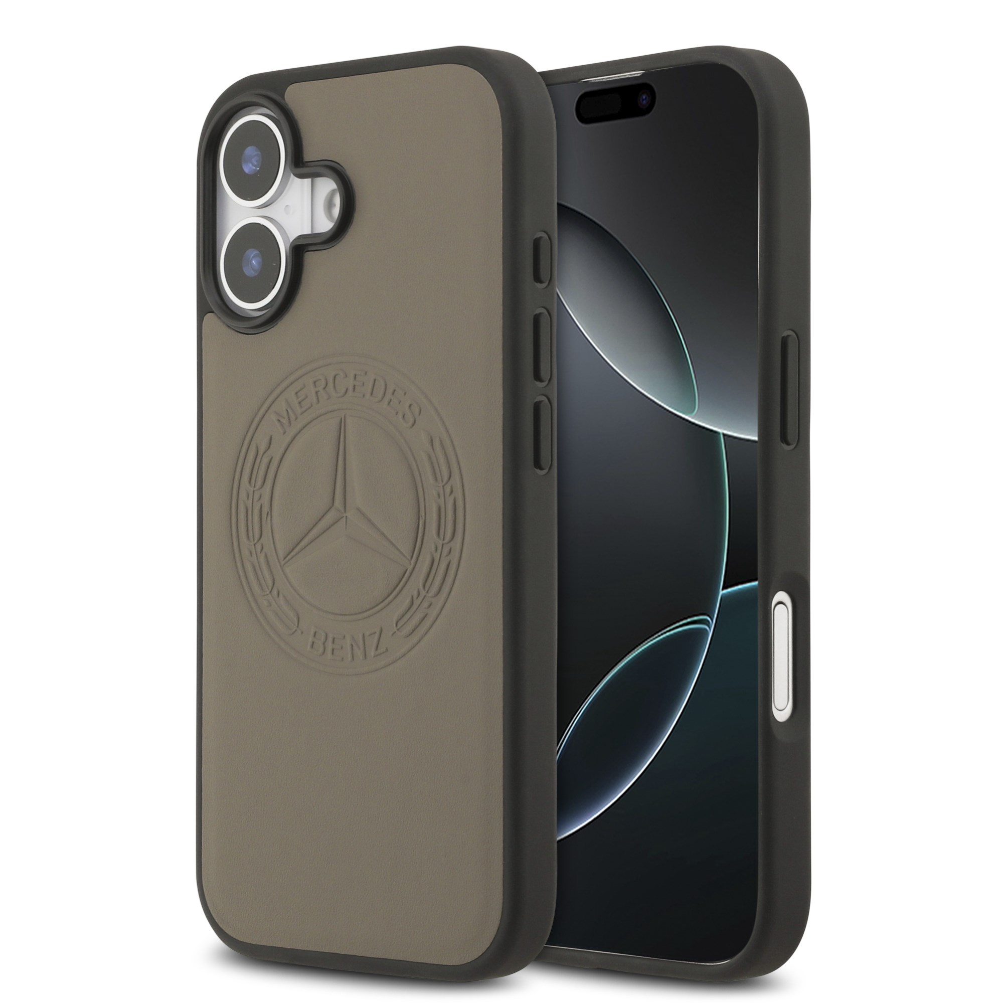 Apple iPhone 17 Kılıf Mercedes Benz Orjinal Lisanslı M-safe Şarj Özellikli Hakiki Deri Nostaljik Yıldız Dizayn Kapak