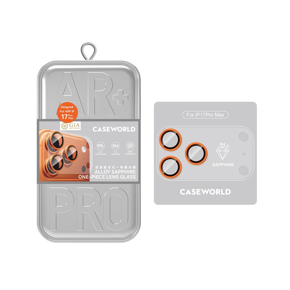 Apple iPhone 17 Pro CaseWorld Alloy Sapphire Safir One-Piece Anti Reflective Safir Kamera Lens Koruyucu