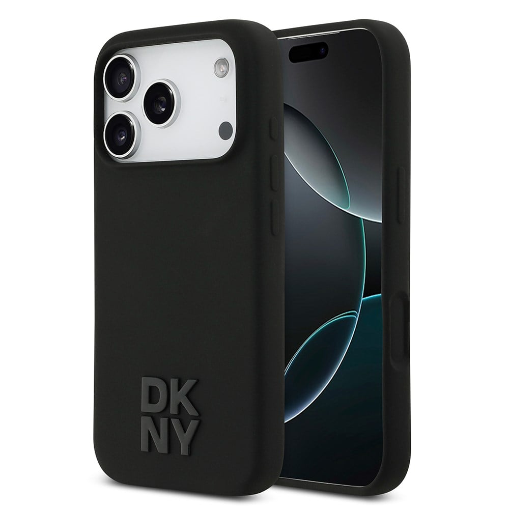 Apple iPhone 17 Pro Kılıf DKNY Orjinal Lisanslı M-safe Şarj Özellikli Metal Logolu Silikon Kapak