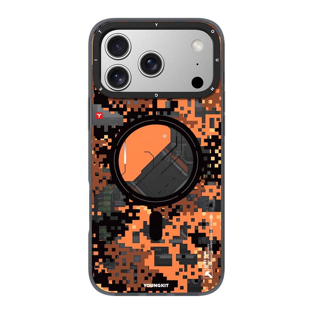 Apple iPhone 17 Pro Kılıf M-Safe Şarj Özellikli Youngkit Camouflage Sykell Serisi Kapak