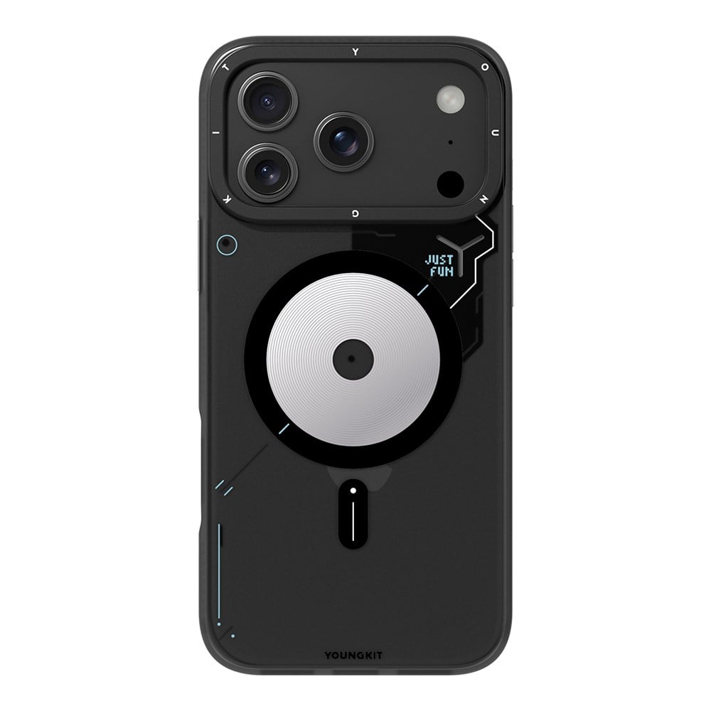 Apple iPhone 17 Pro Kılıf M-safe Şarj Özellikli Disk Desenli Youngkit Disc Battle Kapak