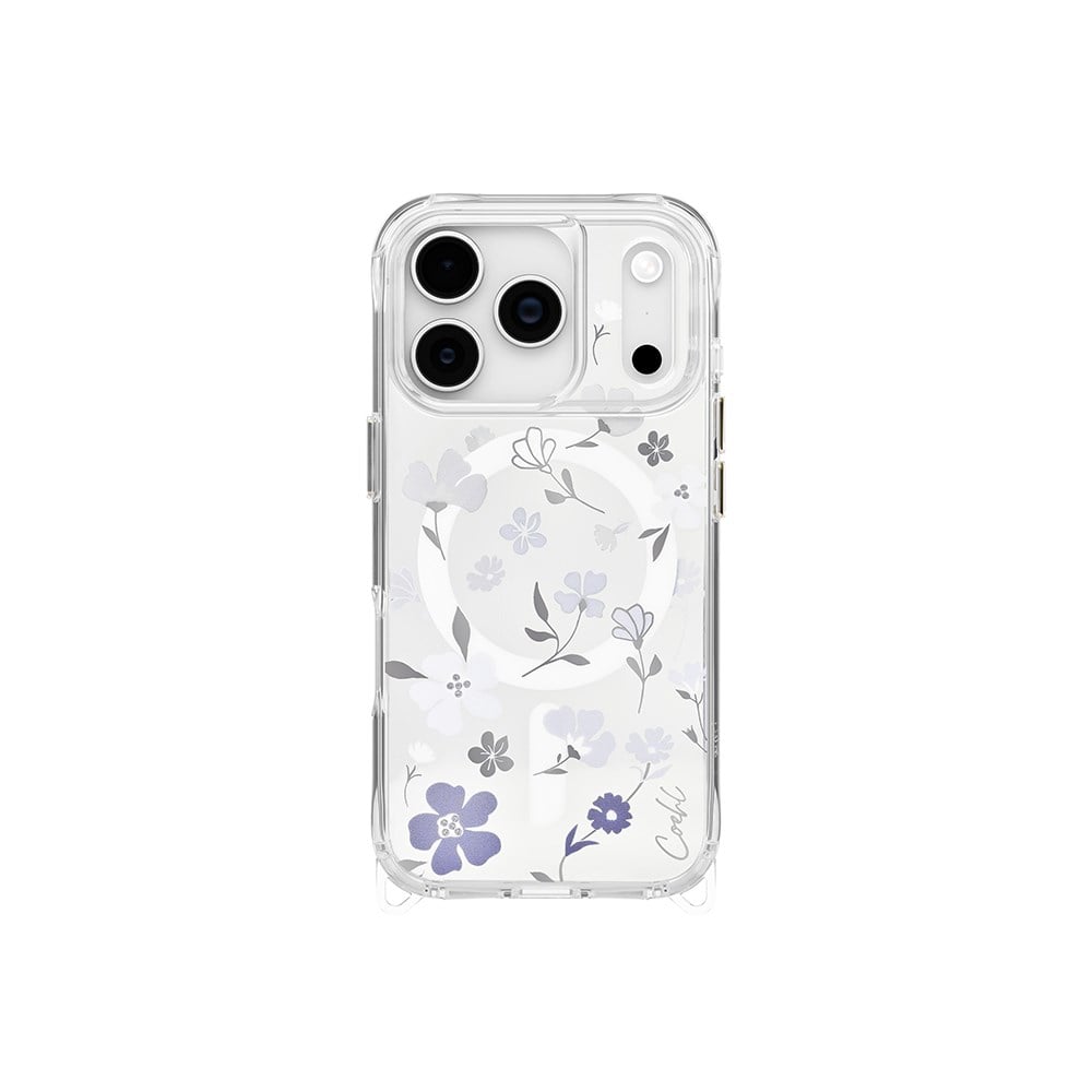Apple iPhone 17 Pro Kılıf M-safe Şarj Özellikli Şeffaf Arka Yüzey Çiçekli Coehl Amara Kapak