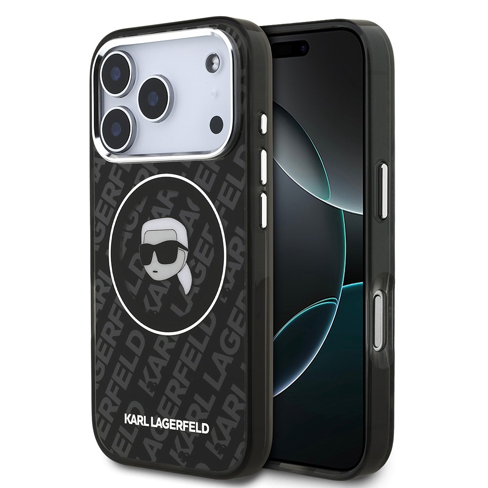 Apple iPhone 17 Pro Max Kılıf Karl Lagerfeld Orjinal Lisanslı IML Baskılı KL Heads Kapak