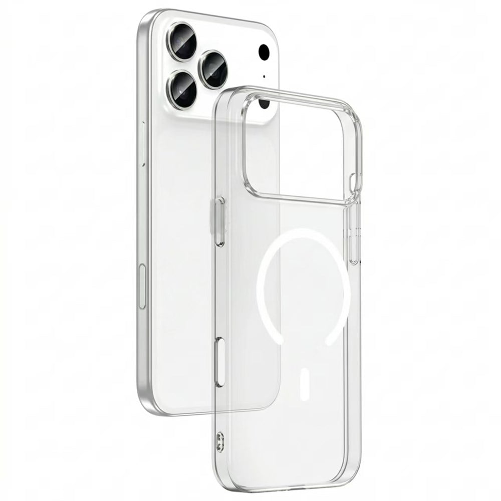 Apple iPhone 17 Pro Max M-Safe Şarj Özellikli Şeffaf Zore London Sert PC Kapak