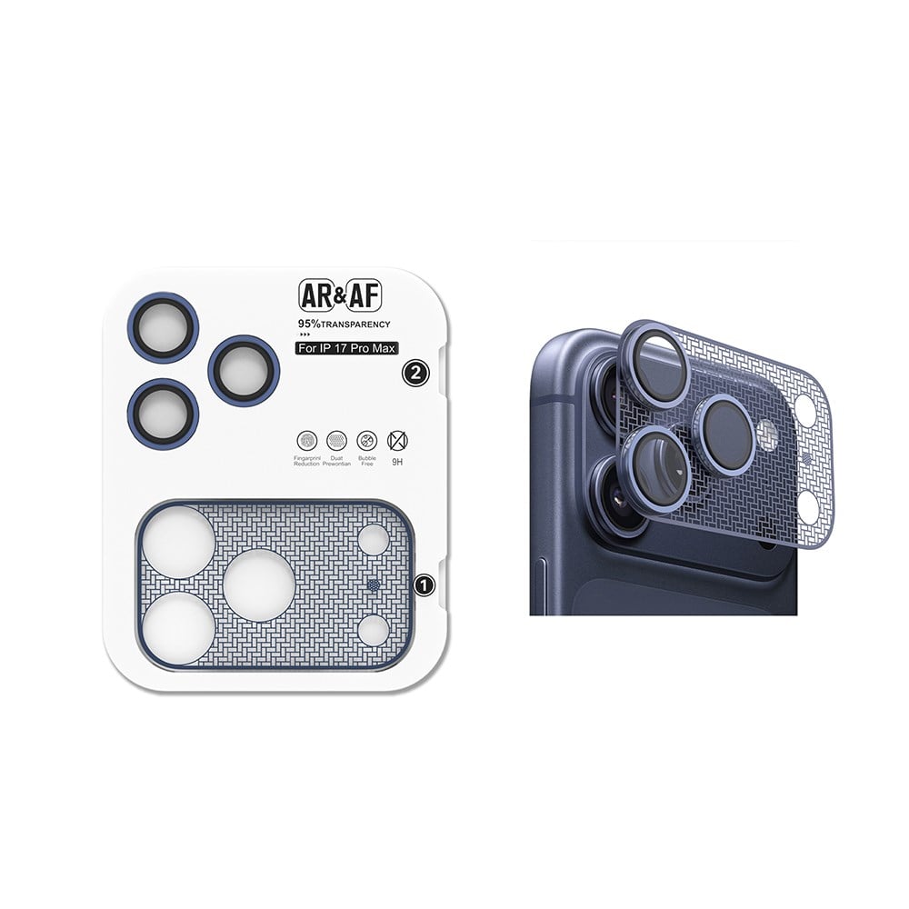 Apple iPhone 17 Pro Max Zore CL-22 Parmak İzi Bırakmayan Anti-Reflective 2in1 Kamera Lens Koruyucu