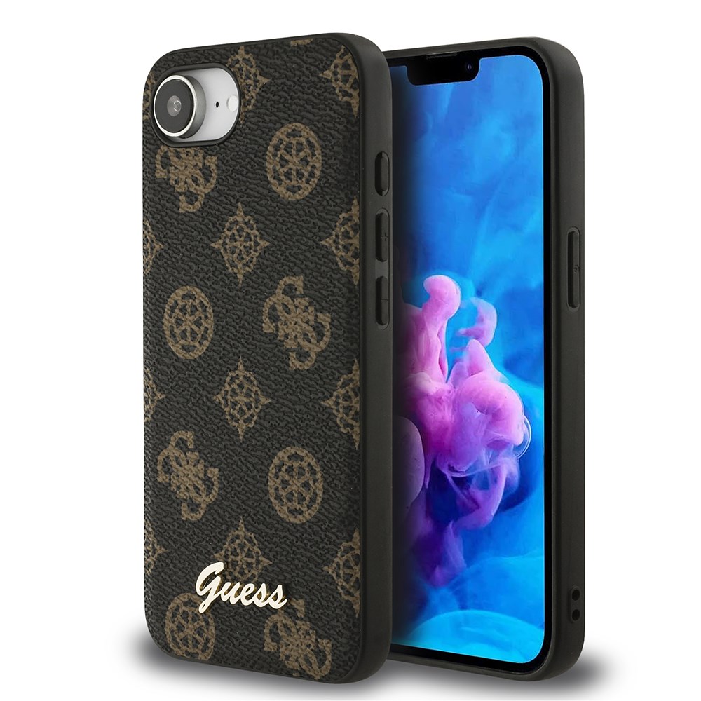 Apple iPhone 17E Kılıf Guess Orjinal Lisanslı M-safe Şarj Özellikli Yazı Logolu Peony Kapak