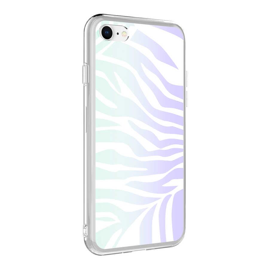 Apple iPhone SE 2022 Kılıf Zore M-Blue Desenli Kapak