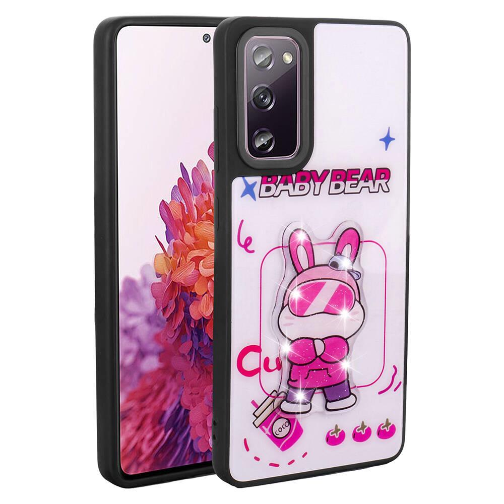 Galaxy S20 FE Kılıf Parlayan Kabartmalı İkonik Figürlü Zore Amas Silikon Kapak