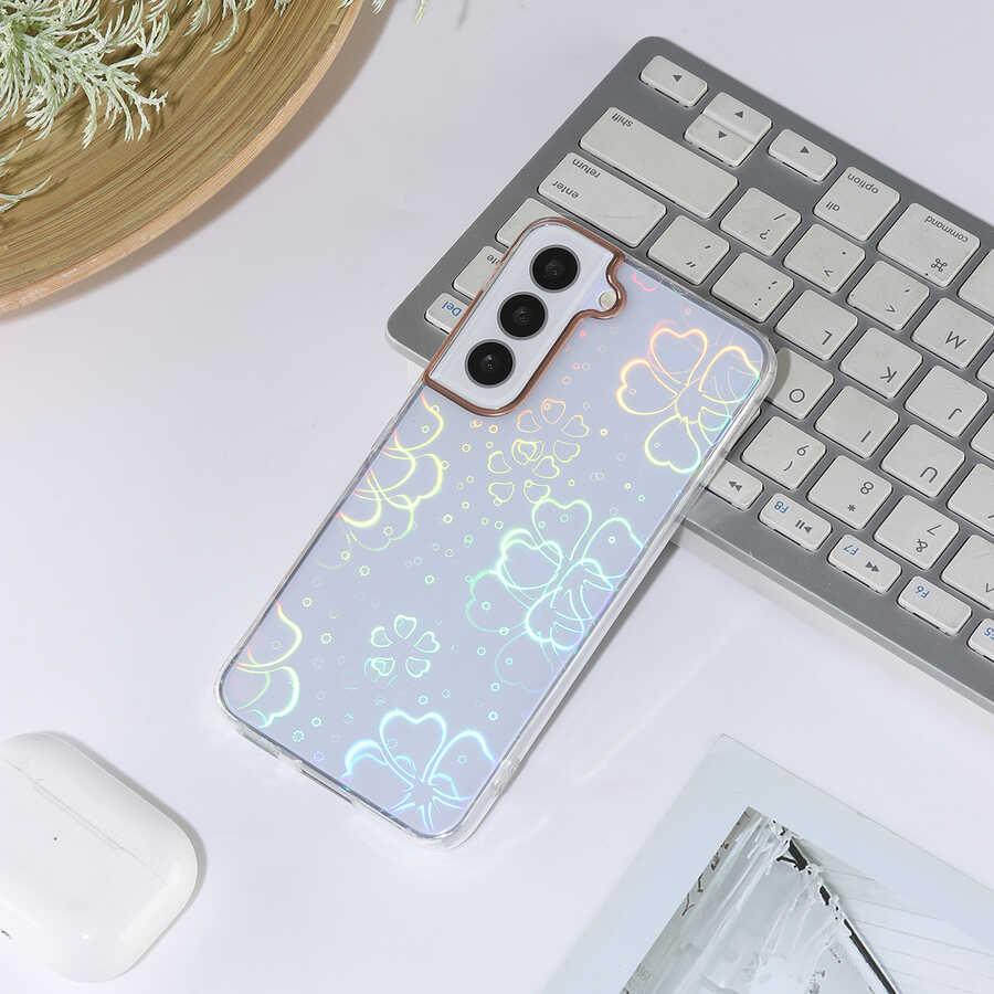 Galaxy S22 Kılıf Zore Sidney Desenli Sert Kapak