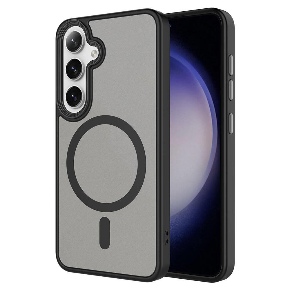 Galaxy S24 Kılıf Sert PC Arka Yüzey Wireless Şarj Özellikli Zore Flet M-safe Kapak