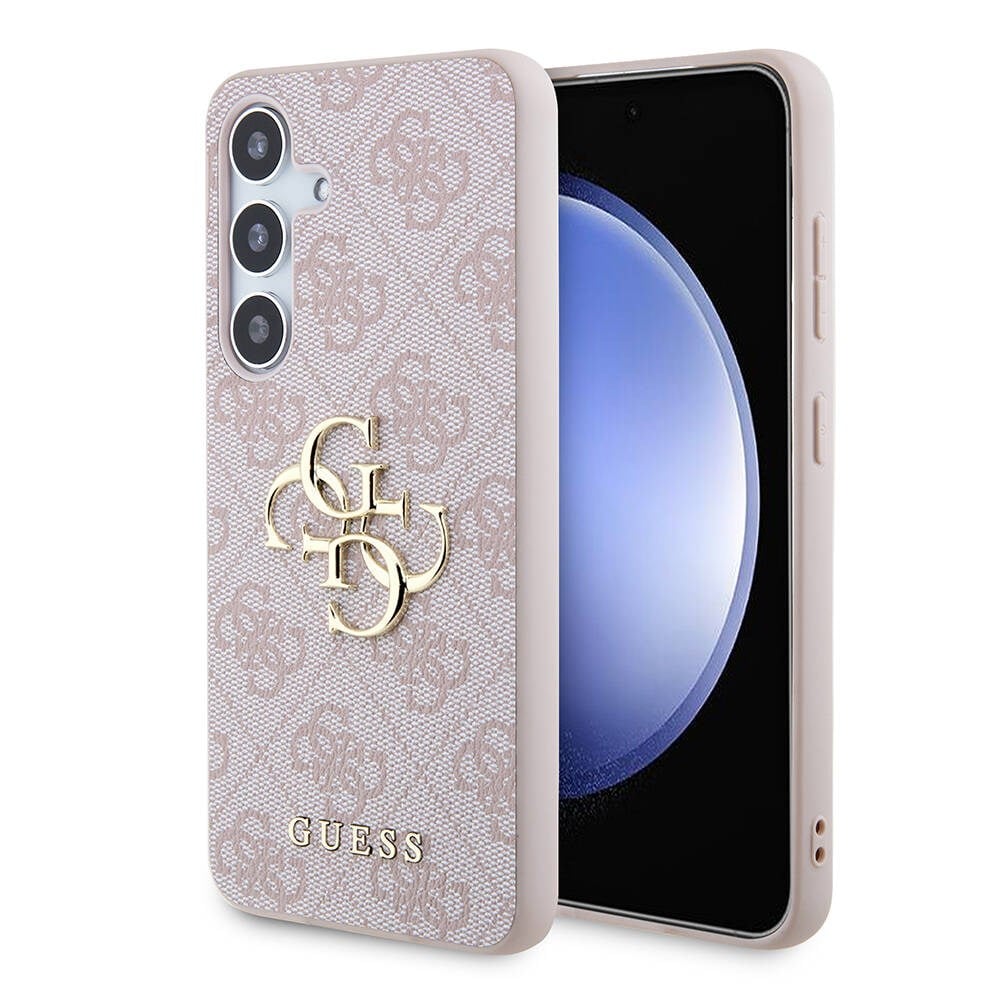 Galaxy S24 Plus Kılıf Guess Orjinal Lisanslı PU Deri Yazı ve 4G Metal Logolu Desenli Kapak
