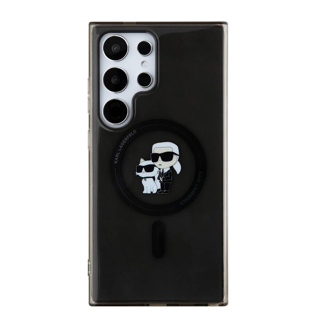 Galaxy S24 Ultra Kılıf Karl Lagerfeld Orjinal Lisanslı M-safe Şarj Özellikli Karl & Choupette IML Baskılı Kapak