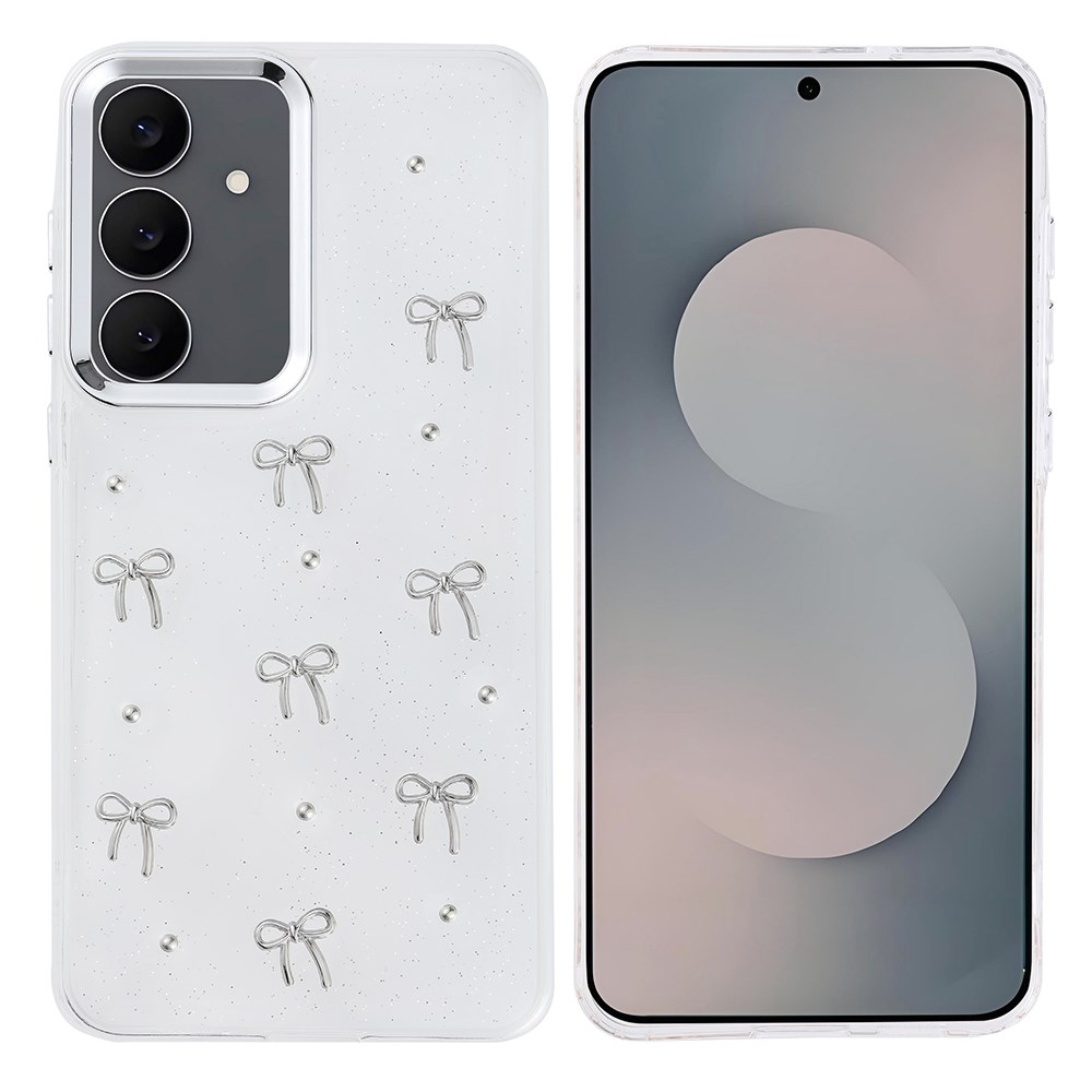 Galaxy S25 FE Kılıf Airbag Tasarımlı Simli Şeffaf Zore Kutup Kapak