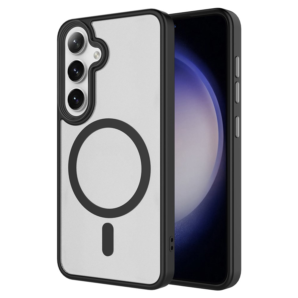 Galaxy S25 FE Kılıf Sert PC Arka Yüzey Wireless Şarj Özellikli Zore Flet M-safe Kapak