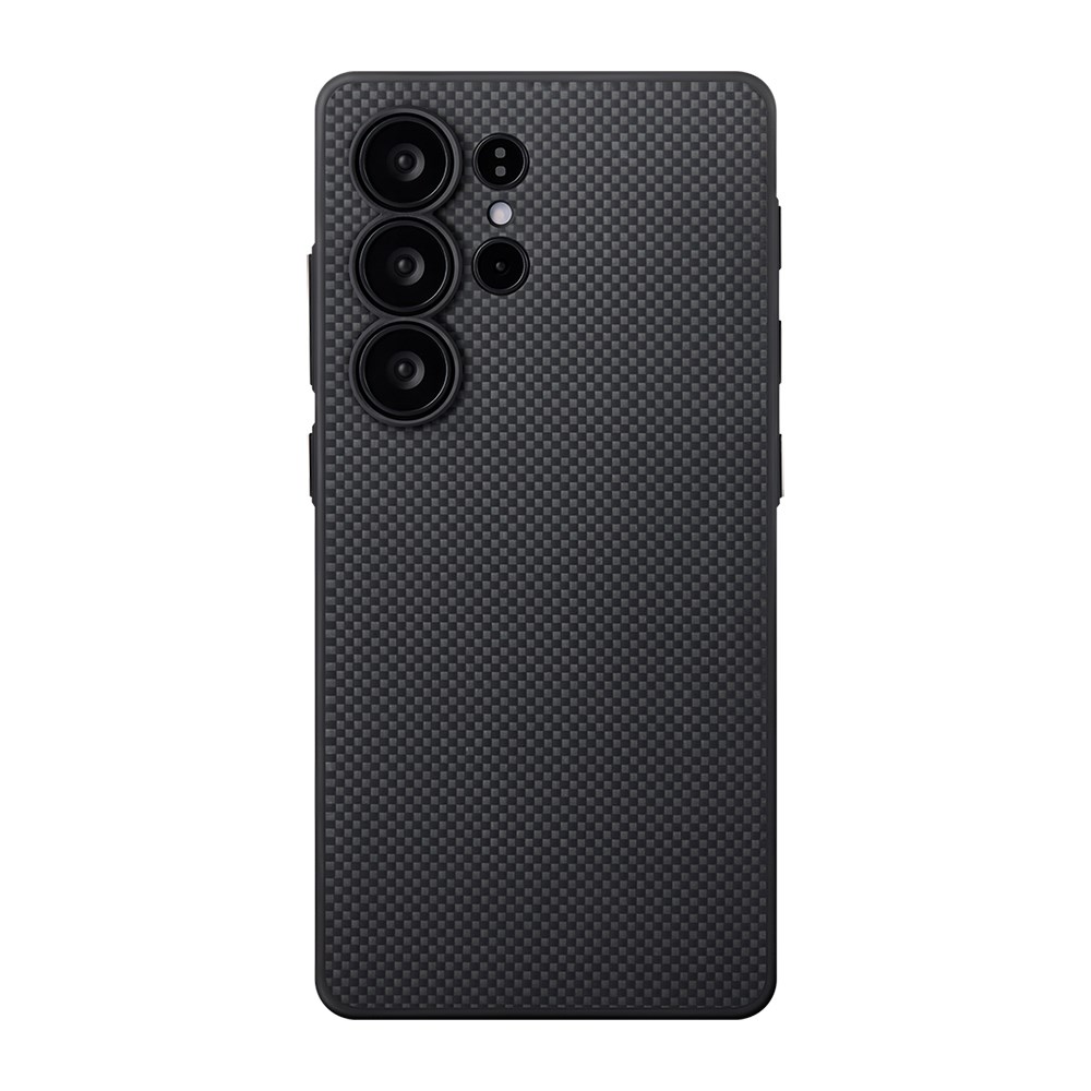 Galaxy S25 Ultra Kılıf M-safe Şarj Özellikli Aramid Fiber 3 Fonksiyon Butonlu Pitaka PinButton Serisi Kapak