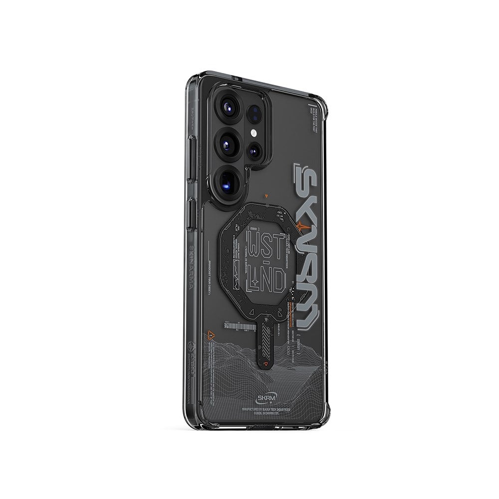 Galaxy S26 Ultra Kılıf M-safe Şarj Özellikli Yazı Desenli Airbag Tasarımlı Skinarma Sonix Kapak