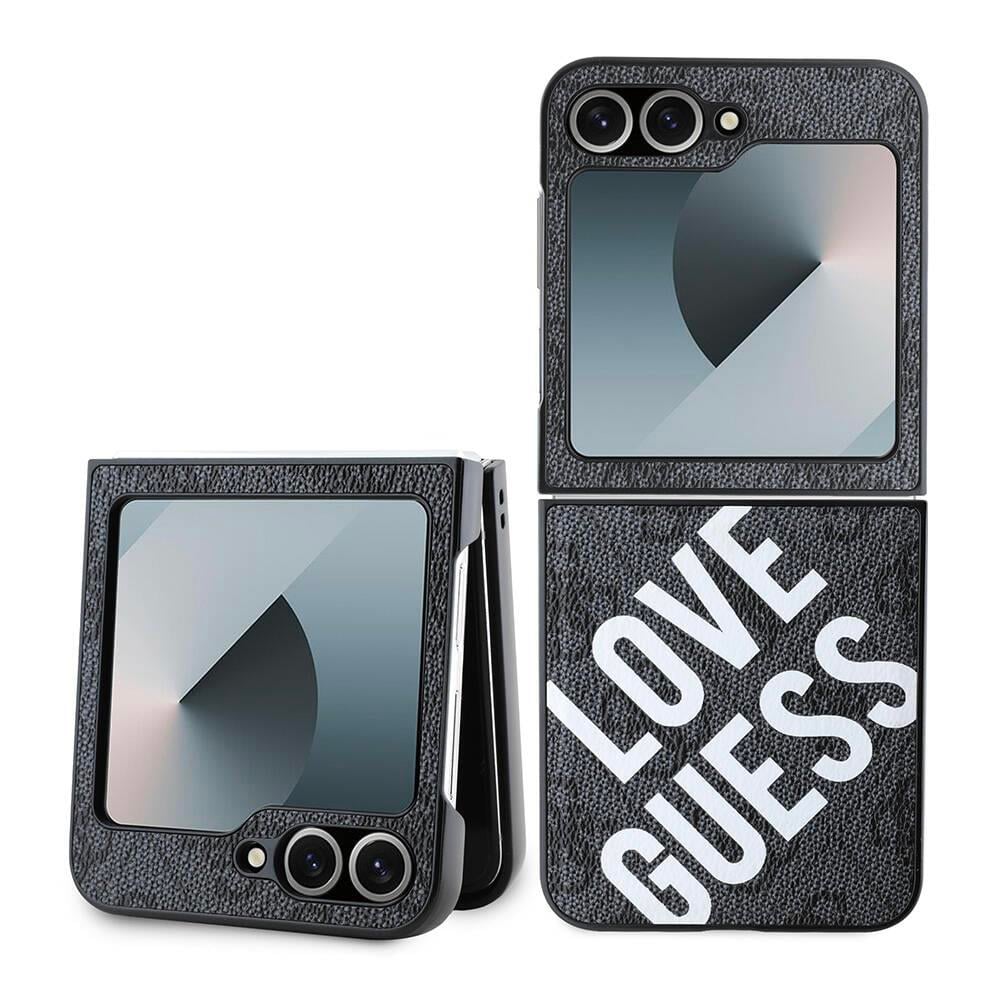 Galaxy Z Flip 6 Kılıf Guess Orjinal Lisanslı M-safe Şarj Özellikli Love Guess Printing Kapak