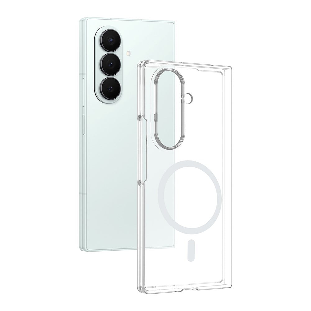 Galaxy Z Fold 6 Kamera Korumalı M-Safe Şarj Özellikli Şeffaf Zore London Sert PC Kapak